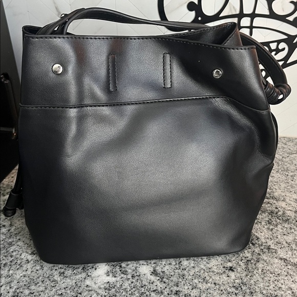 BCBG Black Bucket Bag Formal Business Career, Like New! - Picture 4 of 11